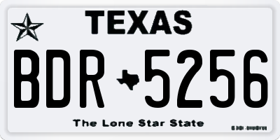 TX license plate BDR5256