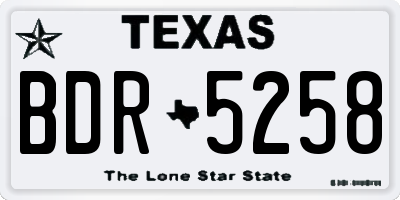 TX license plate BDR5258