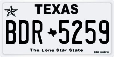 TX license plate BDR5259