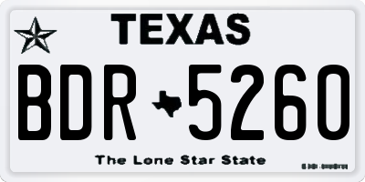 TX license plate BDR5260