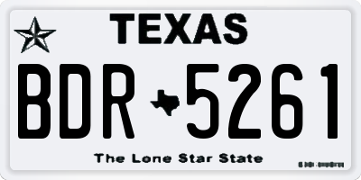 TX license plate BDR5261