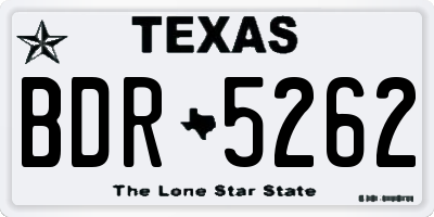 TX license plate BDR5262