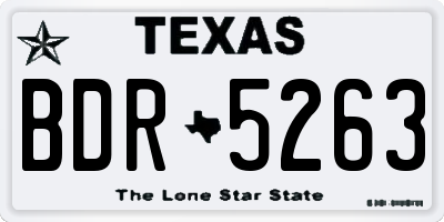 TX license plate BDR5263