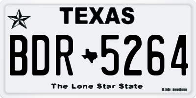 TX license plate BDR5264