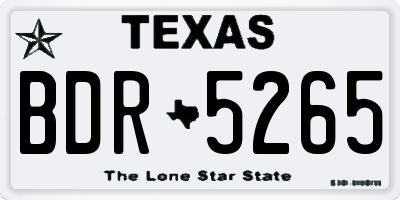 TX license plate BDR5265