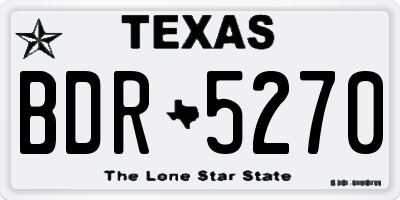 TX license plate BDR5270