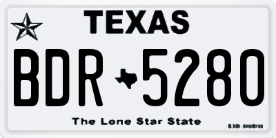 TX license plate BDR5280