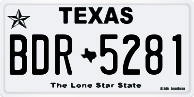 TX license plate BDR5281