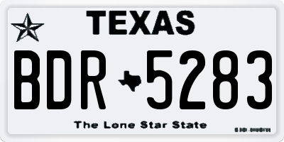 TX license plate BDR5283