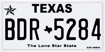 TX license plate BDR5284