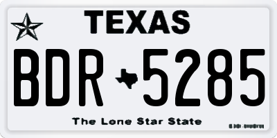 TX license plate BDR5285
