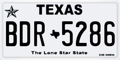 TX license plate BDR5286