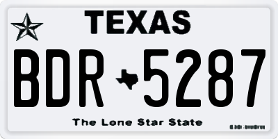 TX license plate BDR5287