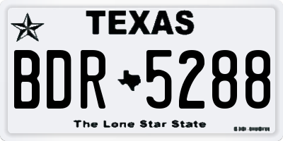 TX license plate BDR5288