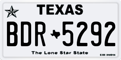 TX license plate BDR5292