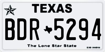 TX license plate BDR5294