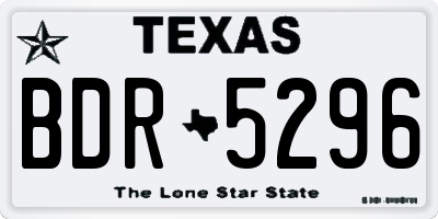 TX license plate BDR5296