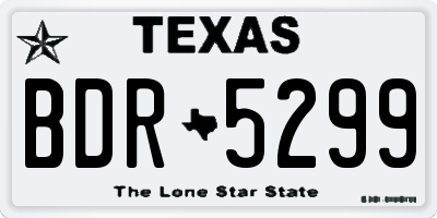 TX license plate BDR5299