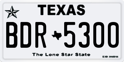 TX license plate BDR5300