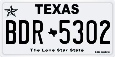 TX license plate BDR5302