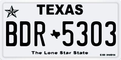 TX license plate BDR5303