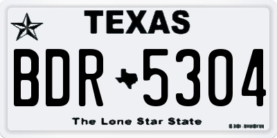 TX license plate BDR5304