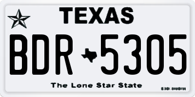 TX license plate BDR5305