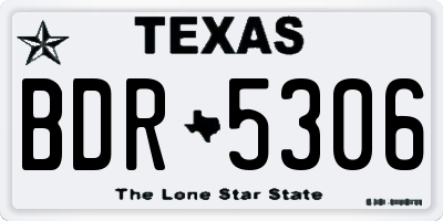 TX license plate BDR5306