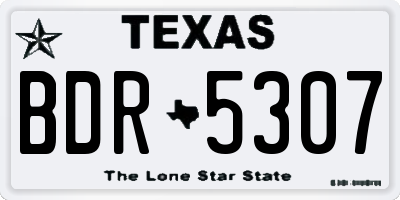 TX license plate BDR5307