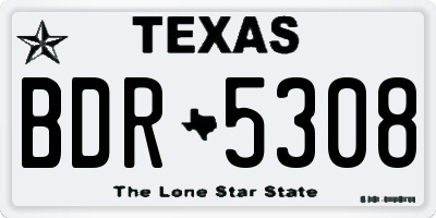 TX license plate BDR5308