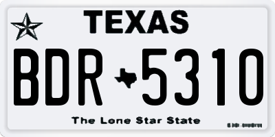 TX license plate BDR5310