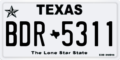TX license plate BDR5311