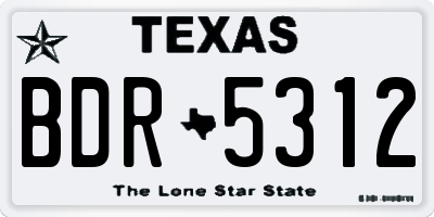 TX license plate BDR5312
