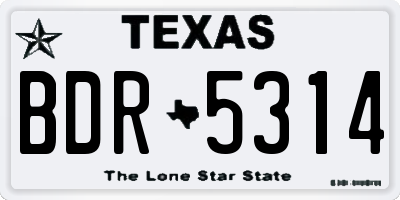 TX license plate BDR5314