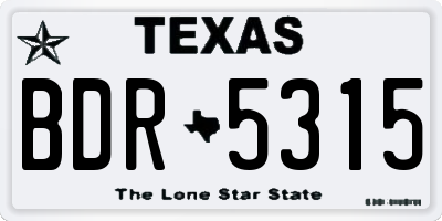 TX license plate BDR5315
