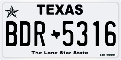 TX license plate BDR5316