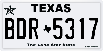 TX license plate BDR5317