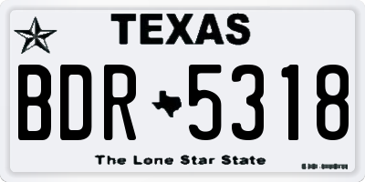 TX license plate BDR5318