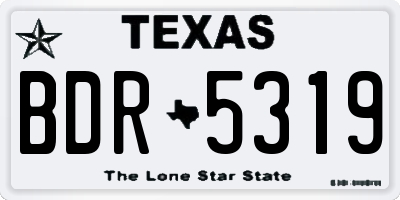 TX license plate BDR5319