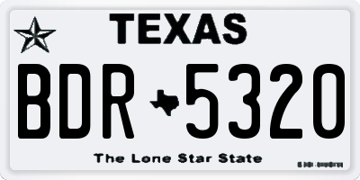 TX license plate BDR5320