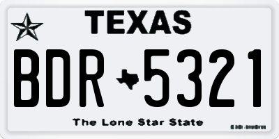 TX license plate BDR5321