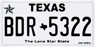 TX license plate BDR5322
