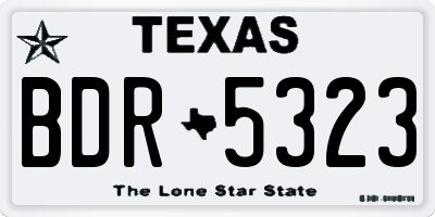 TX license plate BDR5323