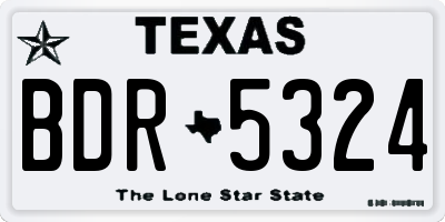 TX license plate BDR5324