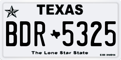 TX license plate BDR5325