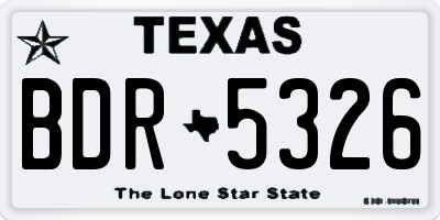 TX license plate BDR5326