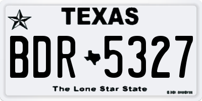 TX license plate BDR5327