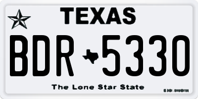 TX license plate BDR5330