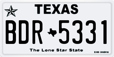 TX license plate BDR5331