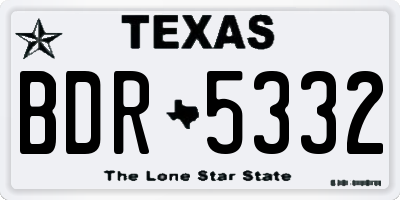 TX license plate BDR5332
